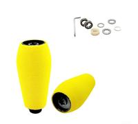 Reemplazo de perilla de carrete de pesca, mango de metal EVA para DRT MK1 para Daiwa para Zillion para espátula para Antares para metanio para Curado para Aldebarán para Exence (2 juegos negros)