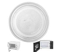 Reemplazo de placa de microondas Fit Universal-Fit 9.6 pulgadas Cadena de microondas de vidrio giratorio de 3 brazos con un anillo de plato giratorio de microondas para un microondas de 17-25L, placa