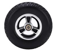 Reemplazo de rueda de silla de ruedas PU sólido Reinfo Cubo de aleación de aluminio Accesorios para andador 193 mm Aplicable a vehículos para discapacitados Carro de empuje para