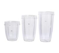 Reemplazo de taza exprimidora transparente, Compatible con NutriBullet, lavavajillas a prueba de fugas de 18OZ 24OZ 32OZ(3pcs)