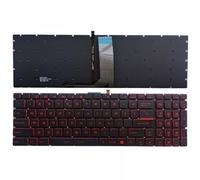 Reemplazo de teclado para computadora portátil estadounidense para MS-16H2 MS-16H4 MS-16H5 MS-16H7 MS-16H8 MS-16L1 MS-16L2 MS-1771 MS-1772 MS-1773 MS-1775 MS-1776 Modelos compatibles(RED BACKLIGHT)
