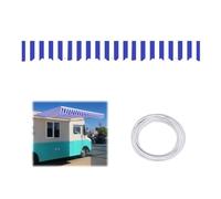 Reemplazo de Valona para Toldo de Patio, 2.3/3/4/5/6/7 m Impermeable Cubierta Exterior para Toldo de Alta Resistencia con Valona Ondulada para Terraza(Azul blanco1,A340cm×A20cm)