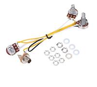 Reemplazo del Arns de Cableado de Guitarra, 2 Volmenes + 1 Tono + 1 Jack 500K Pots Arns de Cableado con Interruptor de 3 para bajo de Guitarra Elctrica