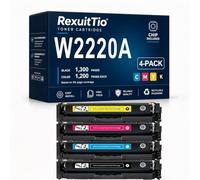 Reemplazo del Cartucho de tóner de Alto Rendimiento W2220A para W2220A W2221A W2223A W2222A 222A, Compatible con HP Color LaserJet Pro3288dw/dn/3388sdw/3303fdw, con Chip