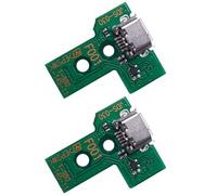 Reemplazo del puerto de carga de 2 piezas, conector de carga del controlador JDS-030PS4, conjunto de puerto de carga de repuesto, módulo conector de placa de conector de cargador adaptador micro USB