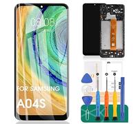 Reemplazo para Samsung Galaxy A04s pantalla LCD para SM-A047F A047F/DS pantalla LCD SM-A047F/DSN digitalizador de pantalla táctil piezas de reparación de montaje de 6.5 pulgadas (negro con marco)