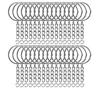 REEMTOO 50 llaveros divididos con cadena y anillos de salto (50)