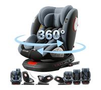 Reenborn 360° Giratorio Silla Coche, Altura e Inclinación Ajustables Silla Coche Bebe, Anticolisión Sillita Bebe Coches, Fácil de Limpiar Sillita Bebes Coches (Grey without Foot Rest Frame)