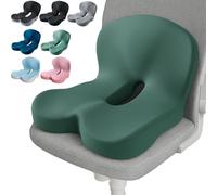 Reenly Back and Seat Cushion, Welnax Lumbocare Pro Cushion, Reenly Seat Cushions, Soothe+ Cushions, Antideslizante Seat Skin with Back Support with Ergonomic, to Driving, Working and Scenes (Green)