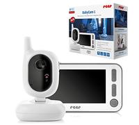 Reer 80430 BabyCam Video Vigilabebés L, alcance de 300 m, cámara gran angular de 50 grados, pantalla TFT de 11 cm (4,3"), con detector de movimiento, blanco