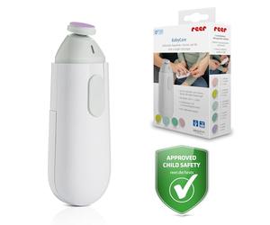 reer BabyCare Lima de uñas eléctrica | Lima de uñas de bebé para todas las edades | Kit de cuidado de uñas para bebés y niños pequeños | suave para las uñas