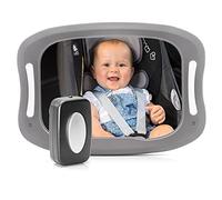 Reer Espejo de seguridad para coche BabyView LED con luz integrada Gris