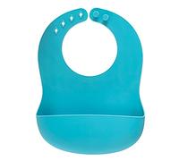 reer Eat'n Tidy - Babero de silicona con bandeja de goteo (apto para lavavajillas), color azul