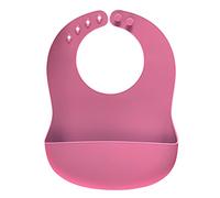 reer Eat'n Tidy - Babero de silicona con bandeja de goteo, apto para lavavajillas, tamaño mediano, color rosa