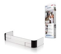 Reer Rejilla protectora para cocina Premium XL para pegar, tamaño ajustable 57-90 cm, para inducción y cocina de gas, color plateado