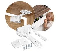 reer Seguro para cajones de cubiertos, seguridad infantil para cajones, fácil montaje adhesivo o atornillado, ideal para cajones bajos, por ejemplo, con bandeja para cubiertos