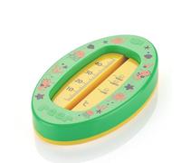 reer Termómetro de baño para bebé ovalado, termómetro de baño seguro para niños, temperatura óptima para la bañera, sin mercurio, rango de medición alto, escala clara, verde
