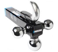 REESE, Towpower 7031400, Enganche de Triple Bola con Gancho, (4,8, 5 y 5,9 cm, Bolas de Enganche de Remolque cromadas), se Adapta a Receptor Cuadrado de 5 cm, 4,5 toneladas Capacidad.
