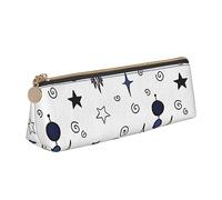 ReesEt Estuche para lápices con diseño de Manos con Estrellas y Luna, Estuche Triangular de Cuero portátil con Cremallera para cosméticos