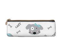 ReesEt Estuche para lápices con diseño de Perros Divertidos, Estuche para bolígrafos Triangulares, Estuche de Cuero portátil con Cremallera, Estuche para cosméticos