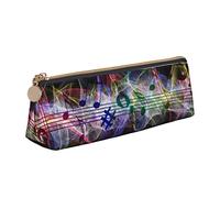 ReesEt Estuche para lápices de música, Estuche para bolígrafos Triangulares, Bolso de Cuero portátil con Cremallera, Bolsa para cosméticos