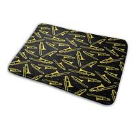 ReesEt Felpudo, Alfombra De Baño De Trombón Negro Y Amarillo Alfombra Antideslizante Alfombras De Baño Suaves Almohadilla De Baño Absorbente 40x60 Cm
