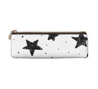 ReesEt Hermosa Textura Estrellas lápiz Bolsa triángulo Pluma Caso portátil Cuero lápiz Bolsa con Cremallera Bolsa cosmética Bolsa