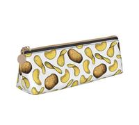 ReesEt Patrón de Patatas de jardín, Estuche para lápices Triangular, Estuche de Cuero portátil para lápices con Cremallera, Bolso cosmético