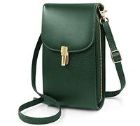 REETEE Bolso de teléfono móvil para mujer Auténtica Piel Bolso Bandolera Móvil, Pequeño Bolso Movil Mujer Monedero con Ranuras para Tarjeta y Correa Ajustable Bolsos para Movil (verde) …