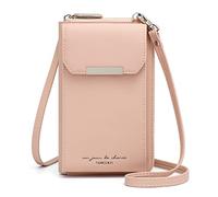 REETEE Bolso Movil Mujer Cartera Movil Cuero PU Bolso Bandolera Mujer Pequeño con 6 Tarjetas Bolso para Movil Mini Bolso de Teléfono Móvil para Mujer con Cremallera Monederos (rosado)