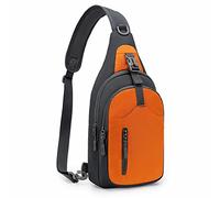 REETEE Sling Bag Mochila Pequeña Hombre, Ligero Bolso Pecho Hombre con Múltiples Compartimentos, Bolsos Cruzados Bandoleras Unisex para Caminar, Viajar, Ciclismo, Senderismo (naranja)