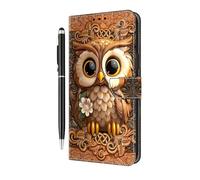 Reevermap Funda con tapa para Motorola G37/G47 con patrón artístico a prueba de golpes, funda magnética de piel sintética para Motorola Moto G47/G37 Power Cover con soporte para tarjetas y 1 lápiz
