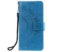 Reevermap Funda tipo cartera para Motorola G37/G47 de piel sintética, a prueba de golpes, tarjetero, mandala, soporte magnético, para Motorola Moto G47/G37 Power, color azul