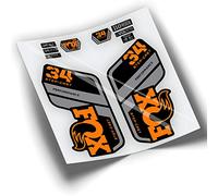 REF:VP414 Pegatinas compatibles con horquilla FOX 34 STEP CAST PERFORMANCE 2020,2021 BICOLOR MTB, stickers, adhesivos, vinilos para bicicletas de montaña. (NARANJA)