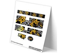 REF:VP487 Pegatinas compatibles con amortiguador FOX FLOAT X2 FACTORY Y PERFORMANCE -FACTORY 2021-22 MTB, stickers, adhesivos, vinilos para bicicletas de montaña. (CHROME-GOLD)