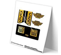 REF:VP616 Pegatinas compatibles con amortiguador ROCKSHOX VIVID SELECT 2023-24 MTB, stickers, adhesivos, vinilos para bicicletas de montaña. (CHROME-GOLD)