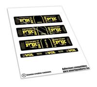 REF:VP636 PEGATINAS COMPATIBLES CON AMORTIGUADOR FOX - FLOAT SL, DPS FACTORY PERFORMANCE ORBEA I-LINE 2025 MTB, stickers, adhesivos, vinilos para bicicletas de montaña. (AMARILLO 025)