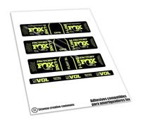 REF:VP636 PEGATINAS COMPATIBLES CON AMORTIGUADOR FOX - FLOAT SL, DPS FACTORY PERFORMANCE ORBEA I-LINE 2025 MTB, stickers, adhesivos, vinilos para bicicletas de montaña. (AMARILLO FLUOR)