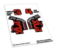 REF:VP642 Pegatinas compatibles con horquilla FOX- 34 STEP CAST KASHIMA 2025 MTB, stickers, adhesivos, vinilos para bicicletas de montaña. (ROJO)