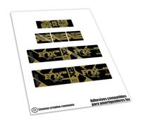 REF:VP660 Pegatinas compatibles con amortiguador FOX - FLOAT- KASHIMA,ELITE, PERFORMANCE 2026 MTB, stickers, adhesivos, vinilos para bicicletas de montaña (DORADO KASHIMA)