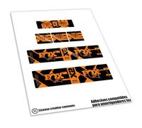 REF:VP660 Pegatinas compatibles con amortiguador FOX - FLOAT- KASHIMA,ELITE, PERFORMANCE 2026 MTB, stickers, adhesivos, vinilos para bicicletas de montaña (NARANJA)