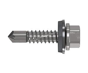 Refabo RP-K Plus - Tornillos autorroscantes (5,5 x 32 mm, cabeza hexagonal y junta E16, rango de sujeción 1-14 mm, bimetal A2, acero, 100 unidades)