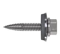 Refabo Tornillos autorroscantes RP-T2 Plus de chapa fina, 6,0 x 25 mm, con cabeza hexagonal y junta E16, bimetal A2, acero galvanizado, 100 unidades