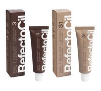 Refectocil Cream Hair Dye 2 Packer - Tintinio de cabello profesional para el color de larga duracin - Marrn natural (#3) marrn claro (#3.1)