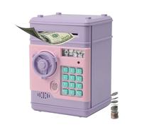 Refein Hucha electrónica para niños, caja fuerte digital para cajeros | Caja de ahorro de dinero para niños y niñas, con contraseña de desplazamiento automático, regalo de cumpleaños para niños