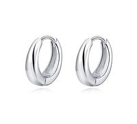 Reffeer Pendientes de aro gruesos de plata de ley, aros gruesos en forma de lágrima, 17 millimeters, Plata de ley, Sin piedra preciosa