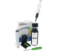 refill24 Kit de Recarga Compatible Canon PG-575, PG-575 XL para Cartuchos de Tinta Negro, Incluye Clip y + Accesorios + Instrucciones + 100 ML Tinta Compatible con Pixma TS TR