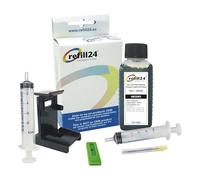 refill24 Kit de Recarga de Tinta Compatible para Cartuchos de Tinta HP 303 / 303XL Negro con Manual, 100 ml Tinta, Accesorios para Tango, Envy Inspire, Envy Photo