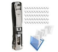 Refillable Binder Clip Dispenser - Portable | 11.5x2.3x1cm Clip Pusher with Abs Construction, Set with Lightweight Design, Fastener for Office School College, Binder Tool for Work