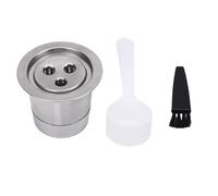 Refillable Coffee Capsule Cups Spoon Brush Kit Fit for Dual Brew Coffee Machine and various capsule coffee makers, 3 Hole Stainless Steel Reusable Coffee Pods